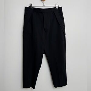 Rick Owens black drop crotch cargo trousers. Made in Italy